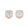 18k Rose Gold 18k Rose Gold Custom Diamond Stud Jacket Earrings - Three-Quarter View -  103273 - Thumbnail