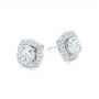 18k White Gold Custom Diamond Stud Jacket Earrings - Flat View -  103273 - Thumbnail