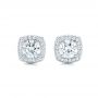 18k White Gold Custom Diamond Stud Jacket Earrings - Three-Quarter View -  103273 - Thumbnail