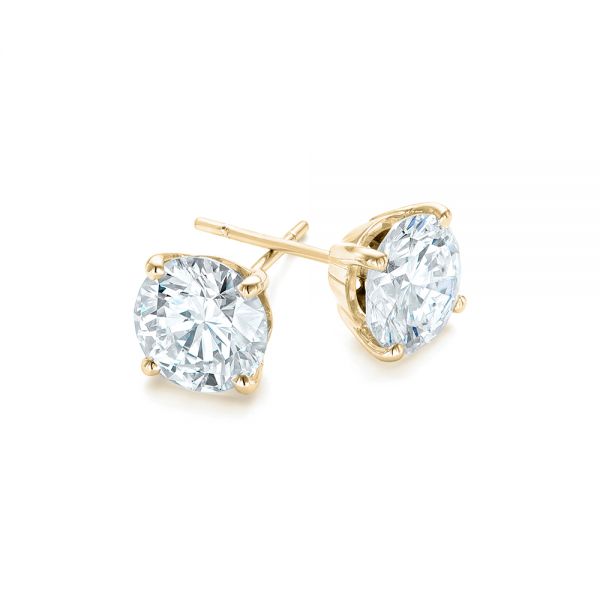 14k Yellow Gold 14k Yellow Gold Custom Diamond Stud Jacket Earrings - Front View -  103273