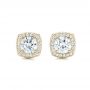 18k Yellow Gold 18k Yellow Gold Custom Diamond Stud Jacket Earrings - Three-Quarter View -  103273 - Thumbnail