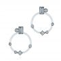  Platinum And Platinum Platinum And Platinum Custom Diamond Studs With Two-tone Diamond Hoops - Three-Quarter View -  104211 - Thumbnail