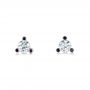 14k Rose Gold 14k Rose Gold Custom Diamond And Blue Sapphire Stud Earrings - Three-Quarter View -  102178 - Thumbnail