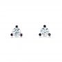 18k Rose Gold Custom Diamond And Blue Sapphire Stud Earrings