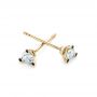 18k Yellow Gold 18k Yellow Gold Custom Diamond And Blue Sapphire Stud Earrings - Front View -  102178 - Thumbnail
