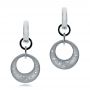  Platinum Platinum Custom Diamond And Brushed Metal Earrings - Three-Quarter View -  100596 - Thumbnail