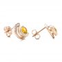 18k Rose Gold 18k Rose Gold Custom Diamond En Tourmaline Earrings - Front View -  102004 - Thumbnail