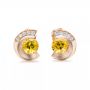 18k Rose Gold 18k Rose Gold Custom Diamond En Tourmaline Earrings - Three-Quarter View -  102004 - Thumbnail