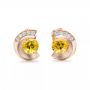 14k Rose Gold 14k Rose Gold Custom Diamond En Tourmaline Earrings - Three-Quarter View -  102004 - Thumbnail