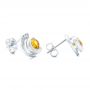 14k White Gold 14k White Gold Custom Diamond En Tourmaline Earrings - Front View -  102004 - Thumbnail
