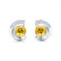 18k White Gold 18k White Gold Custom Diamond En Tourmaline Earrings - Three-Quarter View -  102004 - Thumbnail