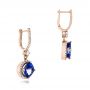 18k Rose Gold 18k Rose Gold Custom Diamond And Tanzanite Earrings - Front View -  102094 - Thumbnail