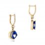 18k Yellow Gold 18k Yellow Gold Custom Diamond And Tanzanite Earrings - Front View -  102094 - Thumbnail