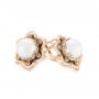 14k Rose Gold 14k Rose Gold Custom Floral Pearl Earrings - Front View -  103656 - Thumbnail