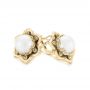 18k Yellow Gold 18k Yellow Gold Custom Floral Pearl Earrings - Front View -  103656 - Thumbnail