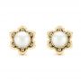 14k Yellow Gold 14k Yellow Gold Custom Floral Pearl Earrings - Three-Quarter View -  103656 - Thumbnail