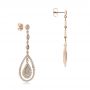 18k Rose Gold 18k Rose Gold Custom Pave Diamond Dangle Earrings - Front View -  101236 - Thumbnail
