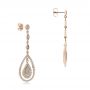14k Rose Gold 14k Rose Gold Custom Pave Diamond Dangle Earrings - Front View -  101236 - Thumbnail