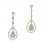 14k Rose Gold 14k Rose Gold Custom Pave Diamond Dangle Earrings - Three-Quarter View -  101236 - Thumbnail