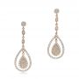 14k Rose Gold 14k Rose Gold Custom Pave Diamond Dangle Earrings - Three-Quarter View -  101236 - Thumbnail