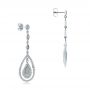 18k White Gold 18k White Gold Custom Pave Diamond Dangle Earrings - Front View -  101236 - Thumbnail