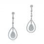 18k White Gold 18k White Gold Custom Pave Diamond Dangle Earrings - Three-Quarter View -  101236 - Thumbnail