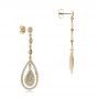 14k Yellow Gold 14k Yellow Gold Custom Pave Diamond Dangle Earrings - Front View -  101236 - Thumbnail