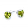 18k White Gold 18k White Gold Custom Peridot Earrings - Front View -  102122 - Thumbnail