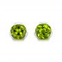 18k White Gold 18k White Gold Custom Peridot Earrings - Three-Quarter View -  102122 - Thumbnail