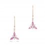 14k Rose Gold 14k Rose Gold Custom Pink Sapphire And Diamond Flower Earrings - Three-Quarter View -  102733 - Thumbnail