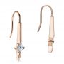 18k Rose Gold 18k Rose Gold Custom Princess Cut Diamond Drop Earrings - Front View -  100766 - Thumbnail