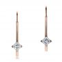 18k Rose Gold 18k Rose Gold Custom Princess Cut Diamond Drop Earrings - Three-Quarter View -  100766 - Thumbnail