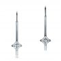  Platinum Platinum Custom Princess Cut Diamond Drop Earrings - Three-Quarter View -  100766 - Thumbnail