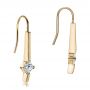 18k Yellow Gold 18k Yellow Gold Custom Princess Cut Diamond Drop Earrings - Front View -  100766 - Thumbnail