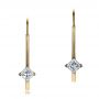 14k Yellow Gold 14k Yellow Gold Custom Princess Cut Diamond Drop Earrings - Three-Quarter View -  100766 - Thumbnail