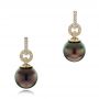 14k Yellow Gold 14k Yellow Gold Custom Tahitian Pearl And Diamond Earrings - Three-Quarter View -  102083 - Thumbnail