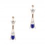 14k Rose Gold Custom Tanzanite And Diamond Earrings