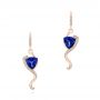 18k Rose Gold 18k Rose Gold Custom Tanzanite And Diamond Earrings - Three-Quarter View -  104182 - Thumbnail