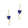 14k Yellow Gold 14k Yellow Gold Custom Tanzanite And Diamond Earrings - Three-Quarter View -  104182 - Thumbnail