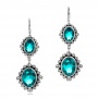 Custom Topaz And Silver Earrings - Three-Quarter View -  100856 - Thumbnail