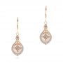 18k Rose Gold Custom Vintage Inspired Diamond Earrings