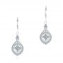 18k White Gold Custom Vintage Inspired Diamond Earrings