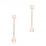 18k Rose Gold 18k Rose Gold Custom White Opal Earrings - Three-Quarter View -  101727 - Thumbnail