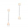  Platinum Platinum Custom White Opal Earrings - Three-Quarter View -  101727 - Thumbnail