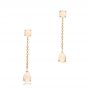 18k Yellow Gold 18k Yellow Gold Custom White Opal Earrings - Three-Quarter View -  101727 - Thumbnail