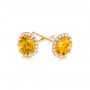 14k Yellow Gold Custom Yellow Sapphire And Diamond Stud Earrings - Front View -  103388 - Thumbnail