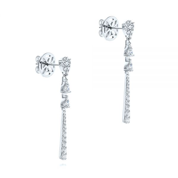 18k White Gold 18k White Gold Dangle Diamond Earrings - Front View -  106326