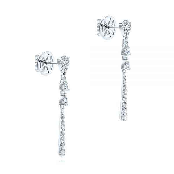 14k White Gold 14k White Gold Dangle Diamond Earrings - Front View -  106326