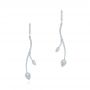  White Gold Dangle Diamond Earrings - Three-Quarter View -  106327 - Thumbnail