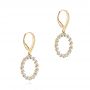 14k Yellow Gold Dangle Diamond Earrings - Front View -  106309 - Thumbnail